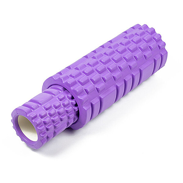 Ролик массажный EasyFit Grid Roller Double 33 см Фиолетовый S53-1416