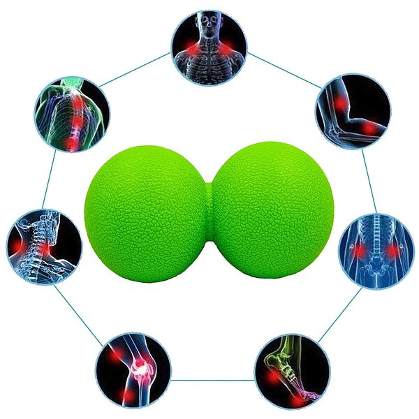 Мячик массажный EasyFit TPR двойной 12х6 см зеленый S53-1244