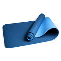 Коврик для йоги и фитнеса EasyFit TPE+TC 6 мм двухслойный синий-голубой S53-1106