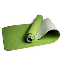 Коврик для йоги и фитнеса EasyFit TPE+TC 6 мм двухслойный зеленый-серый S53-1124