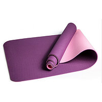 Коврик для йоги и фитнеса EasyFit TPE+TC 6 мм двухслойный фиолетовый-розовый S53-1133