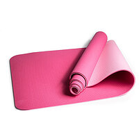 Коврик для йоги и фитнеса EasyFit TPE+TC 6 мм двухслойный розовый-св.розовый S53-1128