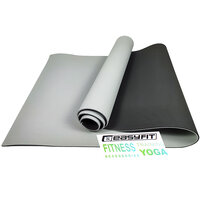 Коврик для йоги и фитнеса EasyFit TPE+TC 6 мм двухслойный серый-черный S53-1447