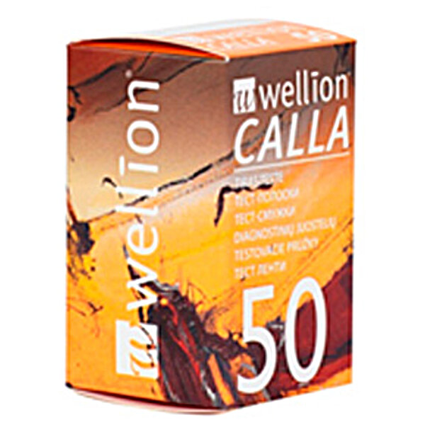 Тест-полоски для тестирования уровня глюкозы в крови Wellion CALLA, 50 штук