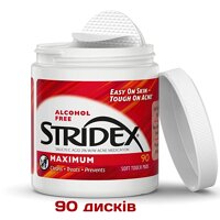 Диски, що очищають, Stridex проти акне без спирту, 90 шт.