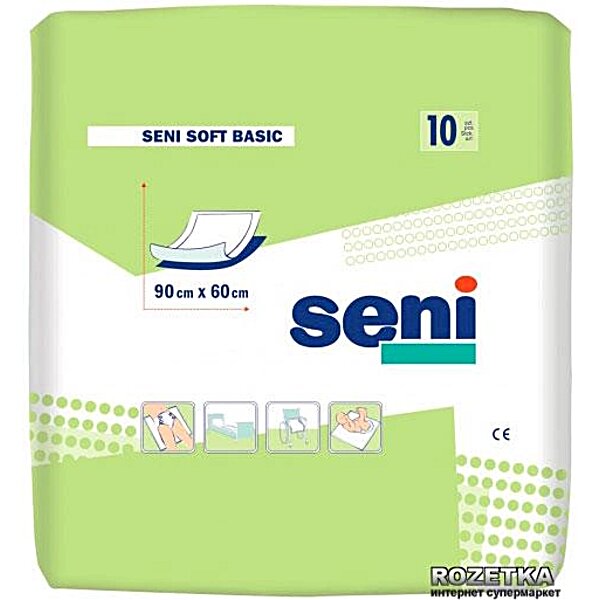 Пелюшки гігієнічні SENI SOFT Basic 90х60 см. (10 шт.)